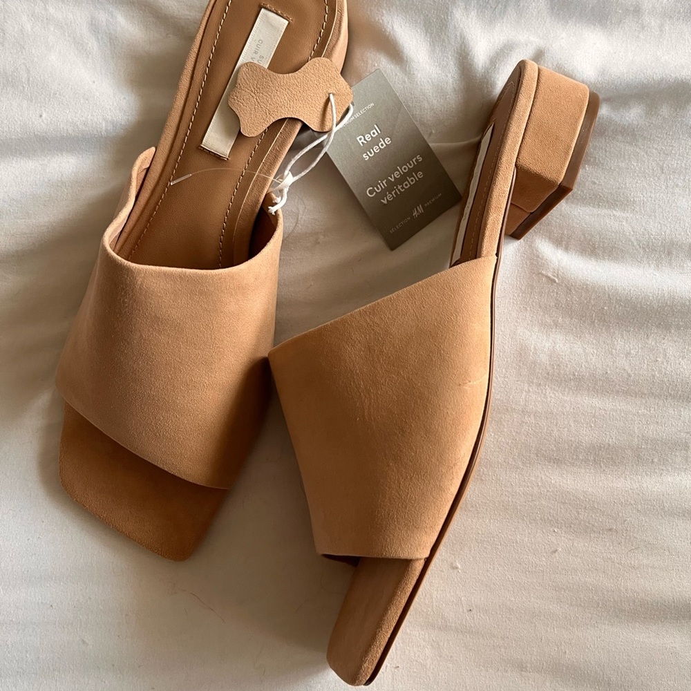 H&M Camel Suede Women's Mules